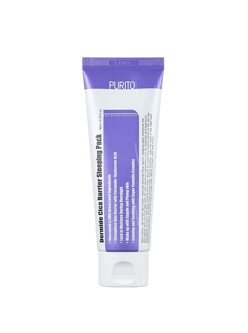 Purito - Dermide cica barrier sleeping pack Krem na noc z wyciągiem z wąkroty azjatyckiej 80 ml