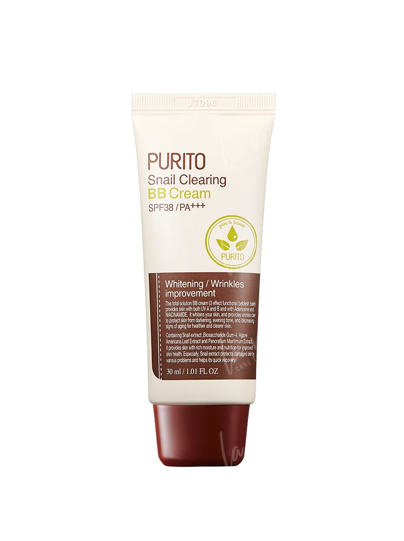 Purito - Snail clearing BB cream  #21 light beige Krem BB z wyciągiem ze śluzu ślimaka odcień 21 30 ml jasny beż